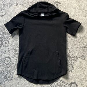 Aesthetic Black Short Sleeve Hoodie